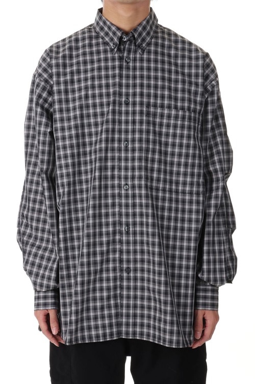 TECH BUTTON DOWN SHIRTS L/S MINI PLAIDS - GRAY (BE-85023W