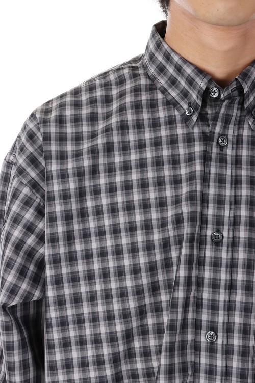 TECH BUTTON DOWN SHIRTS L/S MINI PLAIDS - GRAY (BE-85023W