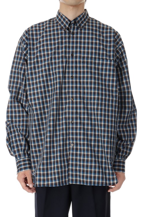 TECH BUTTON DOWN SHIRTS L/S MINI PLAIDS - BLUE (BE