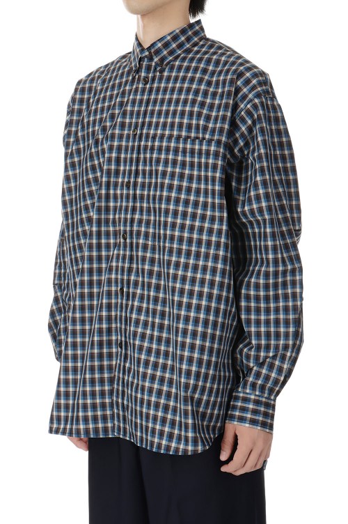 TECH BUTTON DOWN SHIRTS L/S MINI PLAIDS - BLUE (BE-85023W