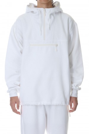 TECH SWEAT ANORAK PARKA - WHITE (BE-53023W)