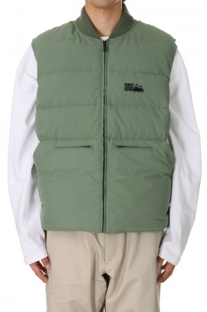 RIB DOWN VEST DICROS® MAURI -KHAKI(F542007)