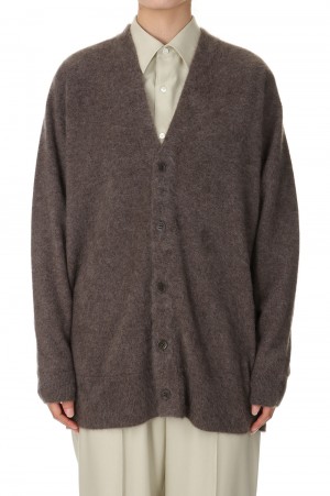 ROYAL CASHMERE FUR OVERSIZED CARDIGAN / BROWN (KRAGSW0911)