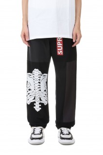 NY: ARCHIVE TEE PATCHWORK TROUSERS(COTDNYPT-028)-BLK ASST-