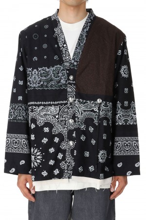 BANDANA PATCHWORK CONCHO JACKET(COTDPT-332)-BLACK-