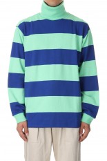 Wide Border Turtle Neck L/S Tee - MINT / BLUE (TP233-70027)