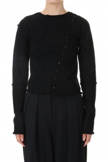 Asymmetry Sheer Knit -BLACK (12320501)