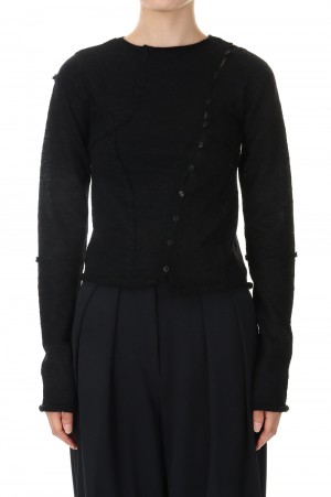 Asymmetry Sheer Knit -BLACK (12320501)