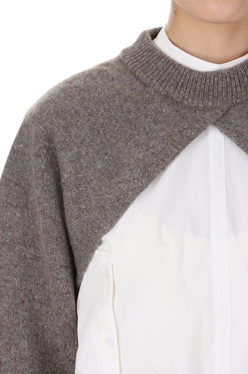 Merinowool Knit Sleeve -GRAY BEIGE (12320510) | セレクトショップ