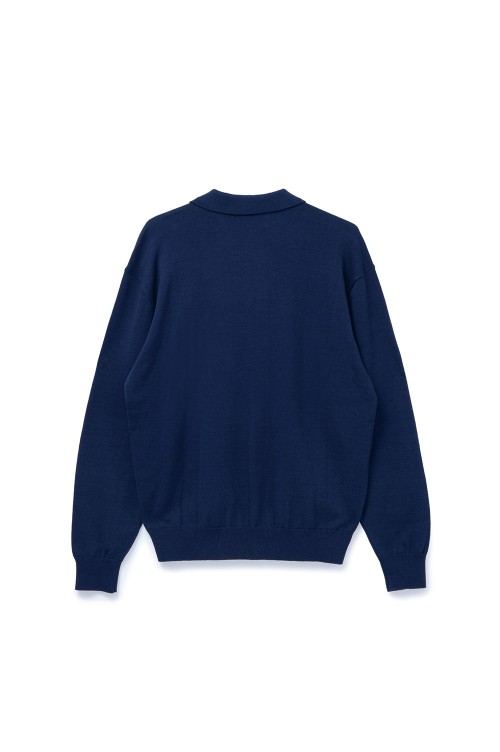 Button Down Knit Polo / Navy | セレクトショップ｜DeepInsideinc.com