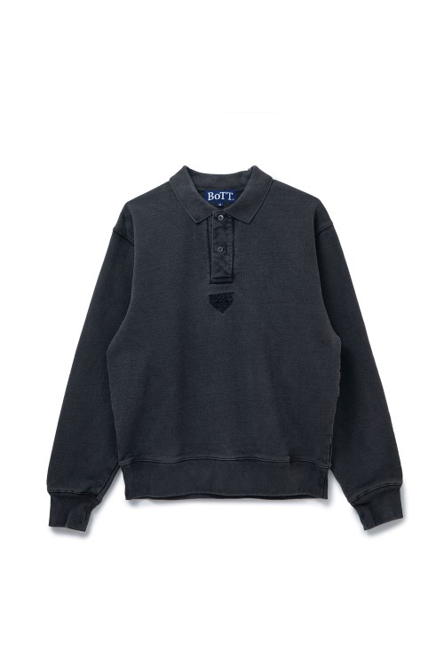 Pigment Dye Sweat Polo / Black | セレクトショップ｜DeepInsideinc