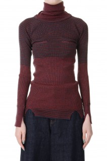 Border Lame Turtleneck Rib-RED(23AW-8-N)