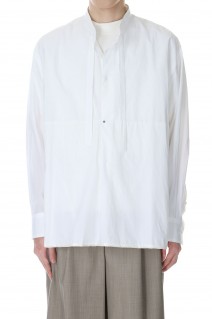 PULLOVER STAND COLLAR SHIRT(23-MS003007)-006 WHITE-
