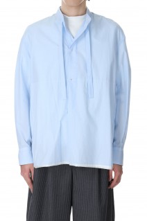 PULLOVER STAND COLLAR SHIRT(23-MS003007)-010 POWDER BLUE-