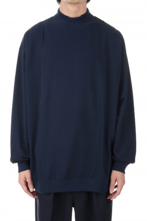 Cotton Light Terry Mock Neck - NAVY (GU233-70147) | セレクト