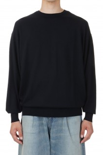 High Gauge Crew Neck Knit - BLACK (GU233-80192B)