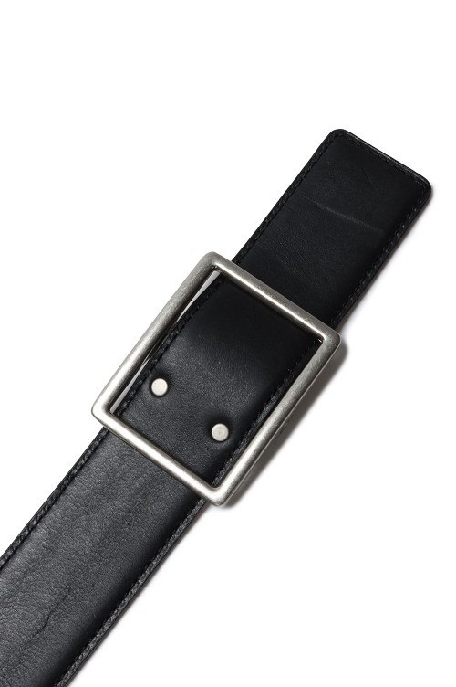 Graphpaper Holeless Leather Classic Belt - BLACK (GU233-90230B