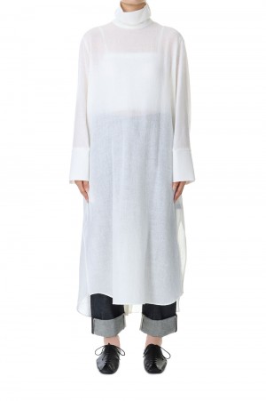 Wool Gauze Shirt One piece-WHITE(S23AW-02)