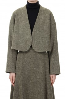 Tweed Collarless Jacket(S23AW-16)