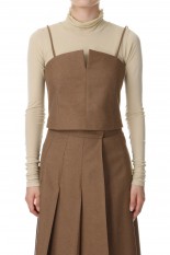 SUPER FULLING TWILL CAMISOLE-BROWN(#A23AC04FM)