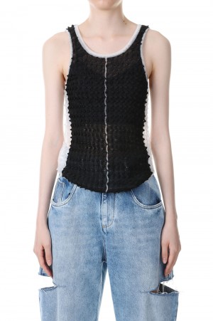 Toge toge Sheer Knit Tank -BLACK(21231365304)