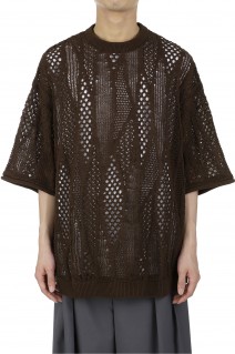 Cord Yarn Wavy Prime Over Crewneck Tee -BROWN(11231361332)