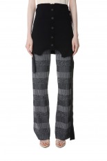 Cardigan Layered Knit Pants-BLACK(21231466001)