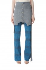 Cardigan Layered Knit Pants-BLUE(21231466001)