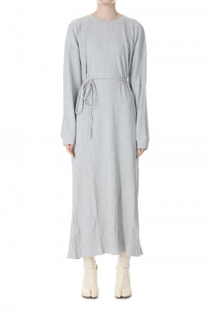 SHAW LONG SLEEVE KAFTAN-Grey Melange(DRSH-RIB-000)