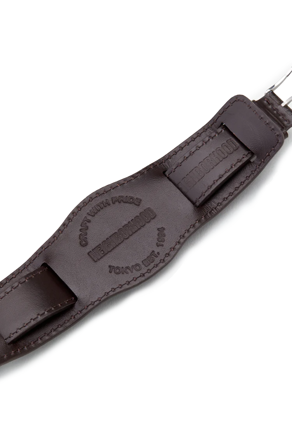 Leather EMB Watch Band / Brown (232WKNH-AC01)