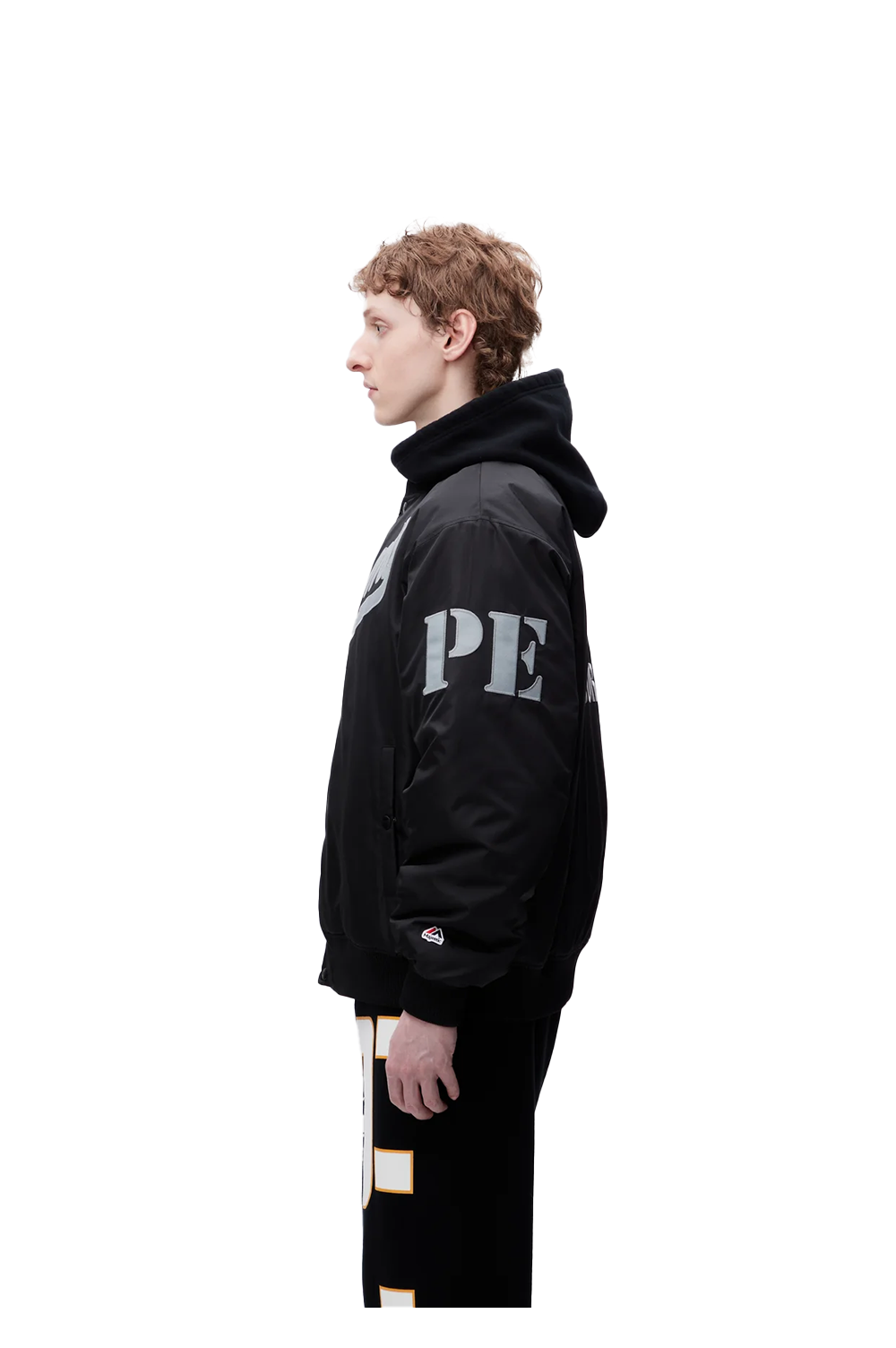 NH X PUBLIC ENEMY X MAJESTIC . BASEBALL JACKET / BLACK (232FAMSN