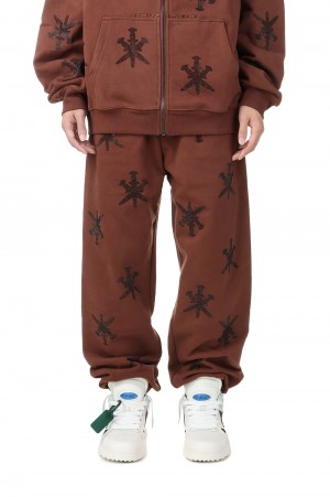 BROWN BLACK RHINESTONE JOGGER / BROWN