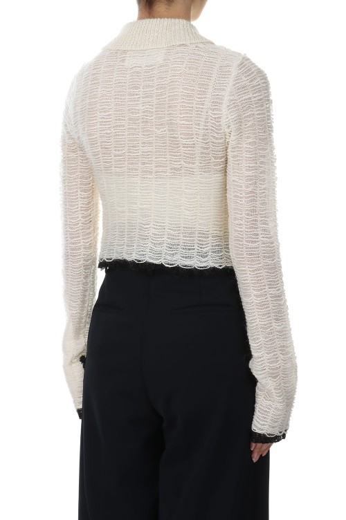 Mesh Jacquard Knitshirts -IVORY（12320532） | セレクトショップ