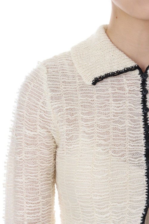 Mesh Jacquard Knitshirts -IVORY（12320532） | セレクトショップ