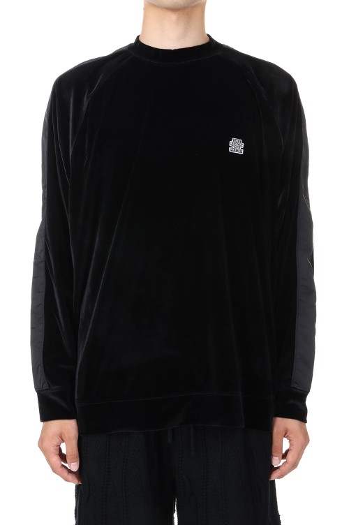 SMALL OG LABEL VELOUR CREW / BLACK(BEPFW23TP20) | セレクトショップ