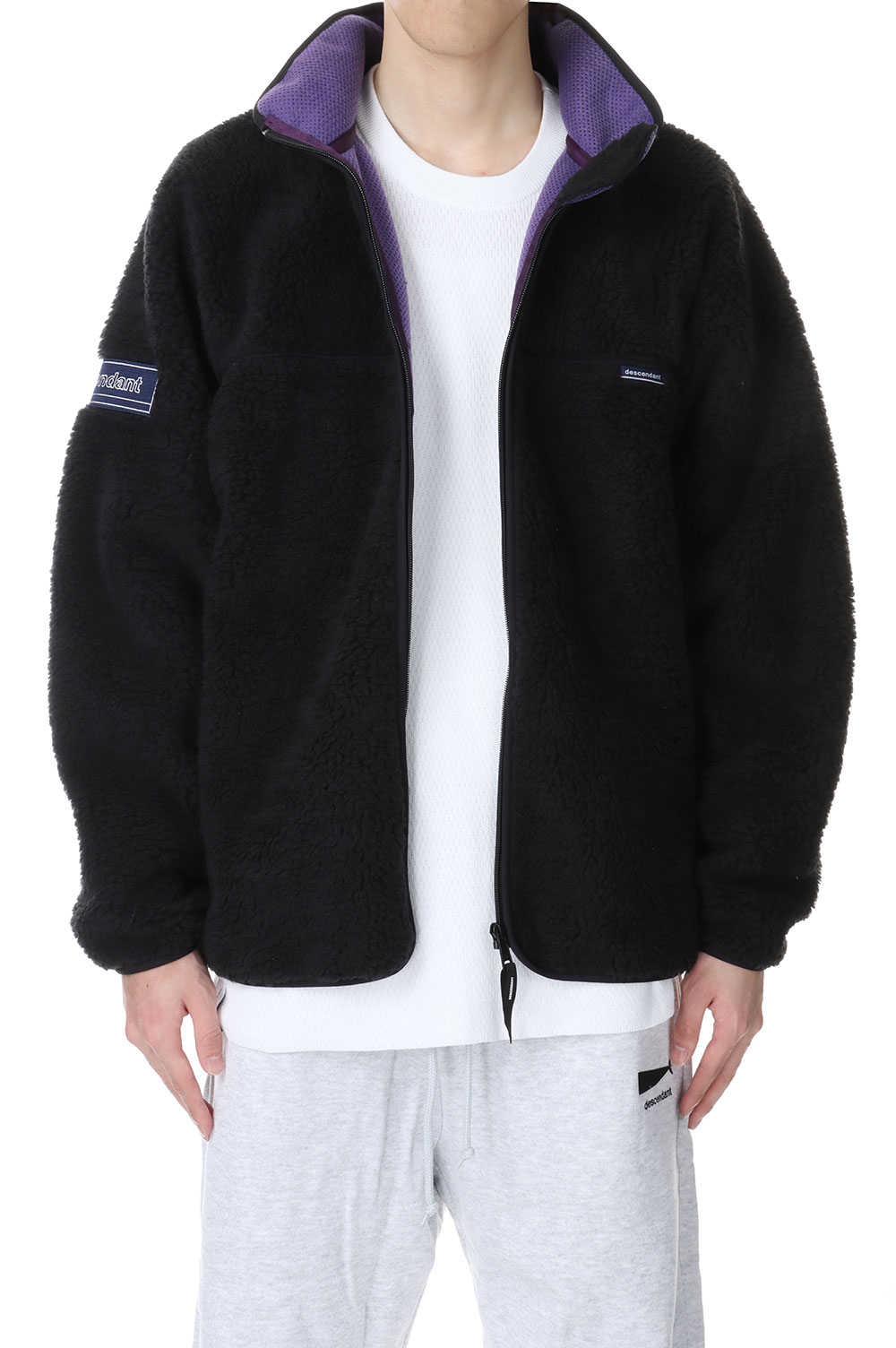 MANCHOT FLEECE JACKET - BLACK (232ATDS-JKM02