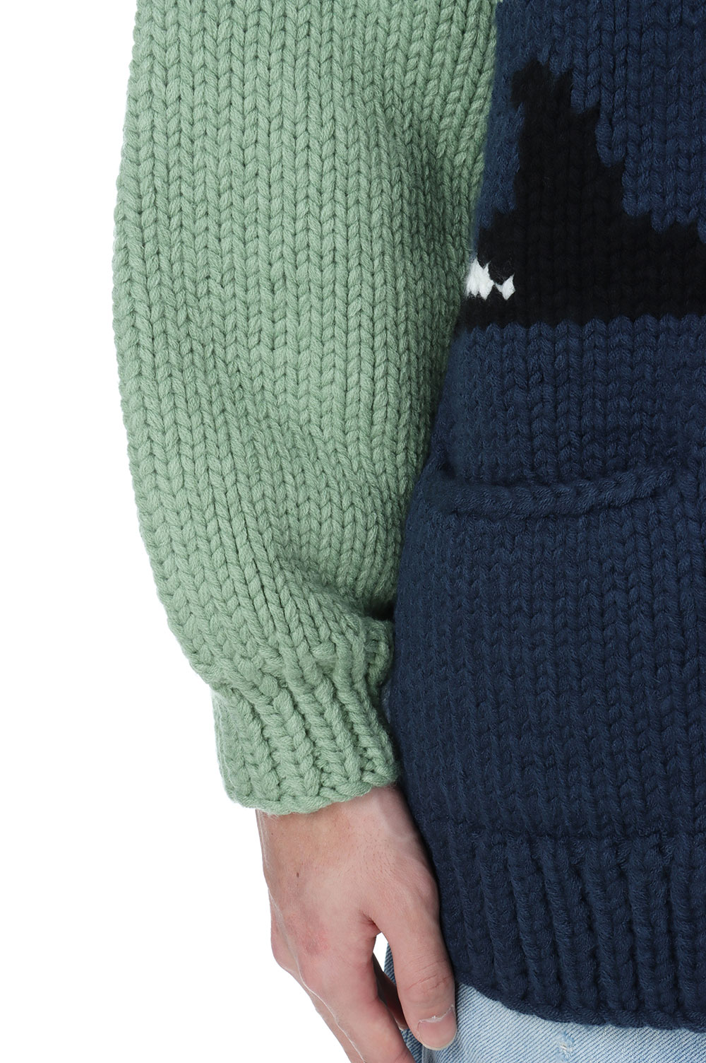 SUNKEN COWICHAN SWEATER - GREEN (232MADS-JKM01) | セレクトショップ 