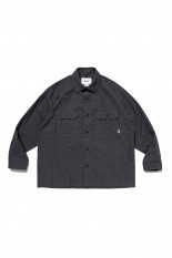 DECK 01 / LS / COTTON. TWILL. TEXTILE / BLACK (232TQDT-SHM02)