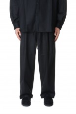 CA/W Flannel Shin Cut Wide Easy Trousers / Black (CTE-23A112