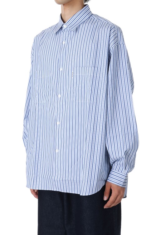 x THOMAS MASON Stripe Broad L/S Shirt / White (CTE-23A402