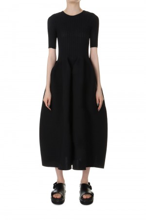 POTTERY SHORT SLEEVE DRESS-BLACK 2(#CF007KH048)