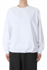 W's TECH DRAWSTRING L/S TEE-WHITE(BE-40024L)