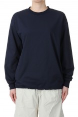 W's TECH DRAWSTRING L/S TEE-NAVY(BE-40024L)