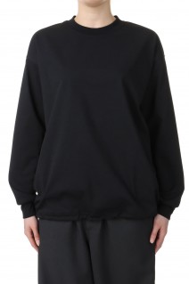 W's TECH DRAWSTRING L/S TEE-BLACK(BE-40024L)