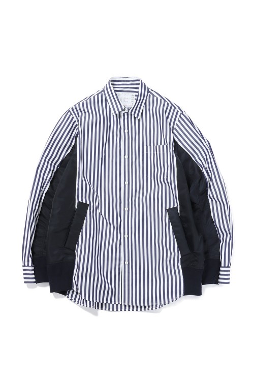 Cotton Poplin Shirt(24-03326M)-NAVY STRIPE 222- | セレクトショップ ...