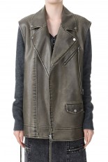 Vegan Leather Rider Gilet(21232115202)