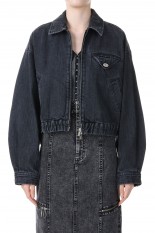 Metal twist button short blouson -BLACK(21232215303)