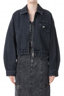 Metal twist button short blouson -BLACK(21232215303)