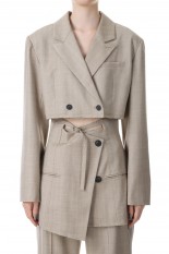 Double Breasted Short Jacket -BEIGE(21232115301)