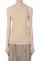 SUPER HIGH GAUGE SHEER RIB TANK-LIGHT BEIGE(A24ST04HF).